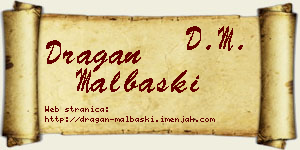 Dragan Malbaški vizit kartica